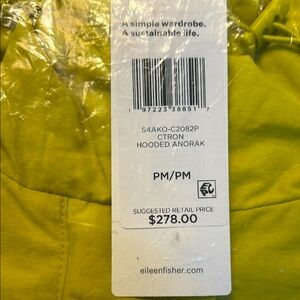 Eileen Fisher Citrus Hooded Anorak